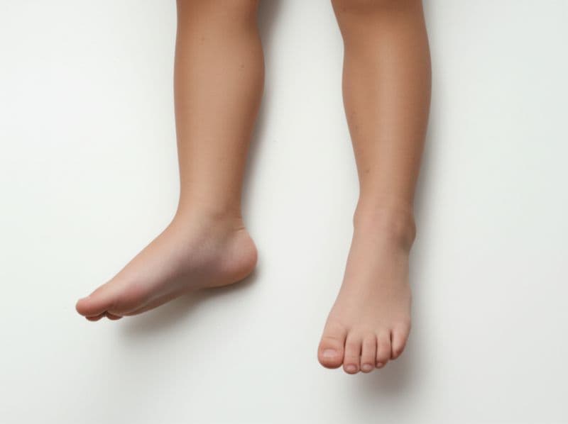 Child's feet showing in-toeing pattern