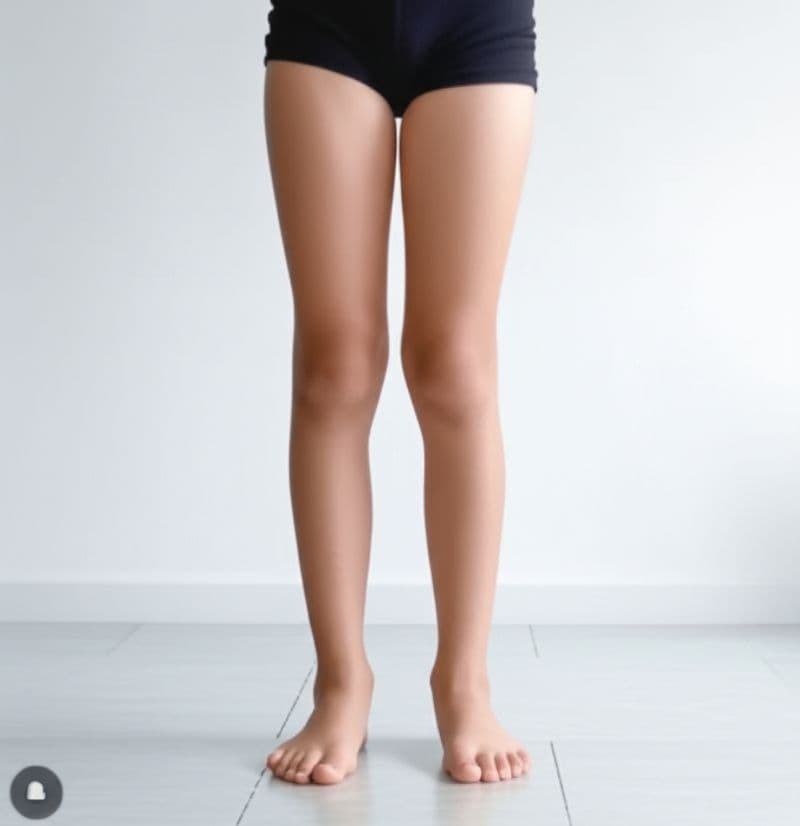 Children's legs showing knock knee alignment