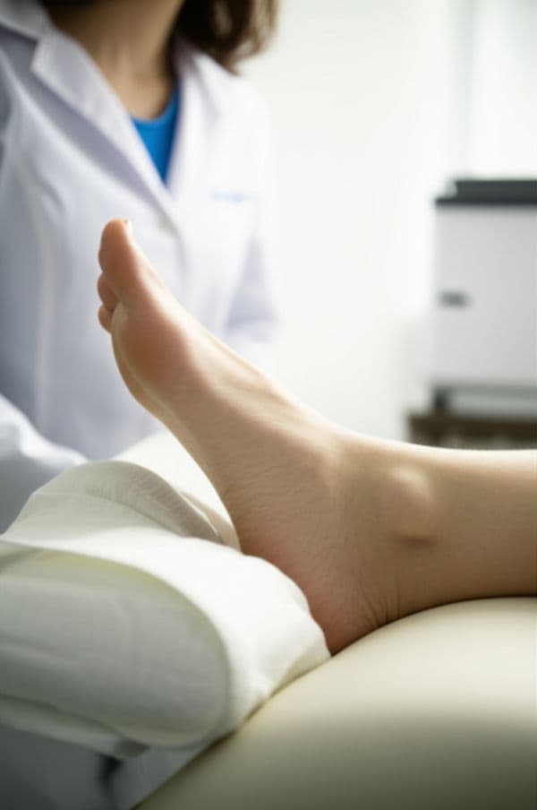 Podiatrist consulting with a patient about chronic pain management