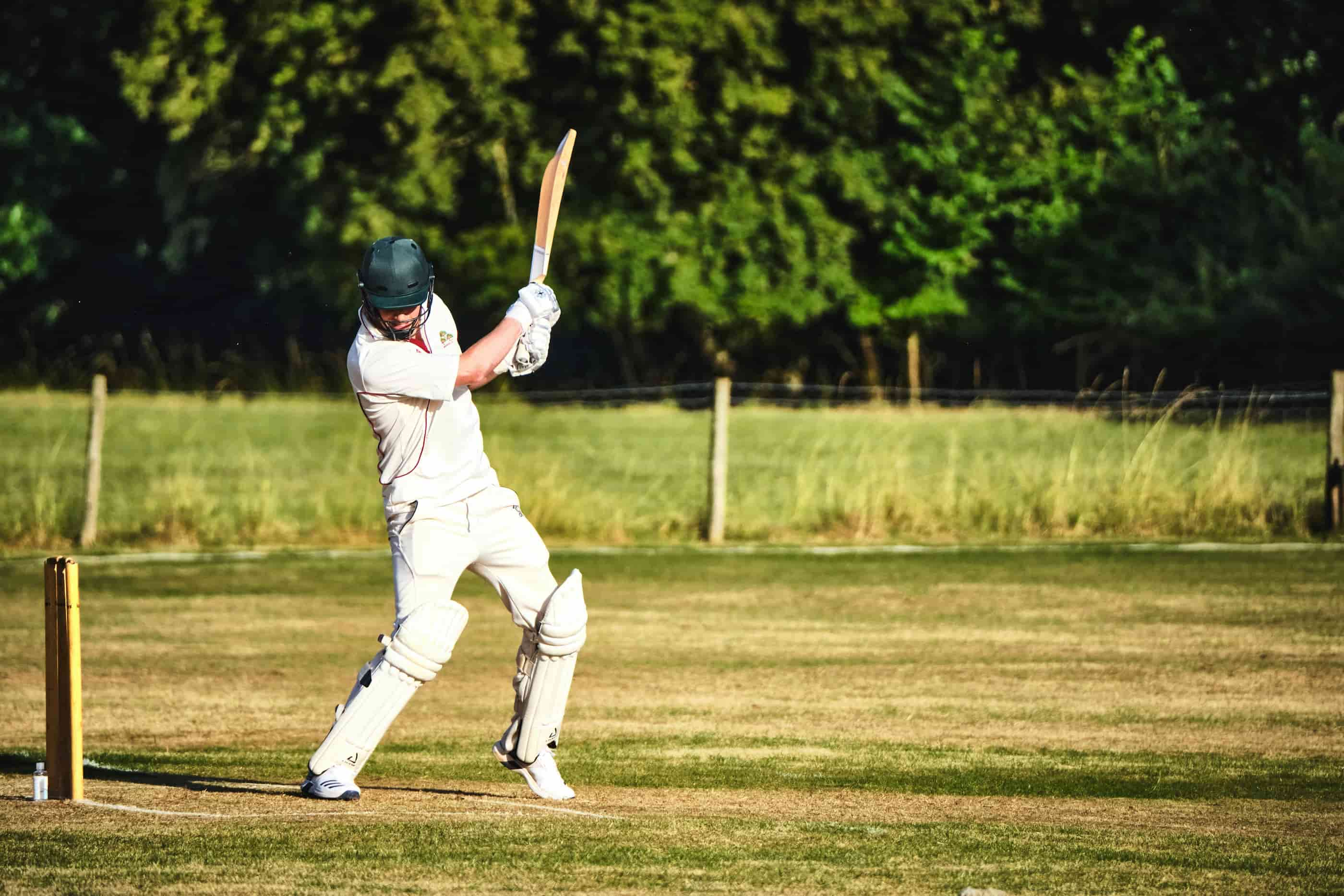 Batsman playing cricket