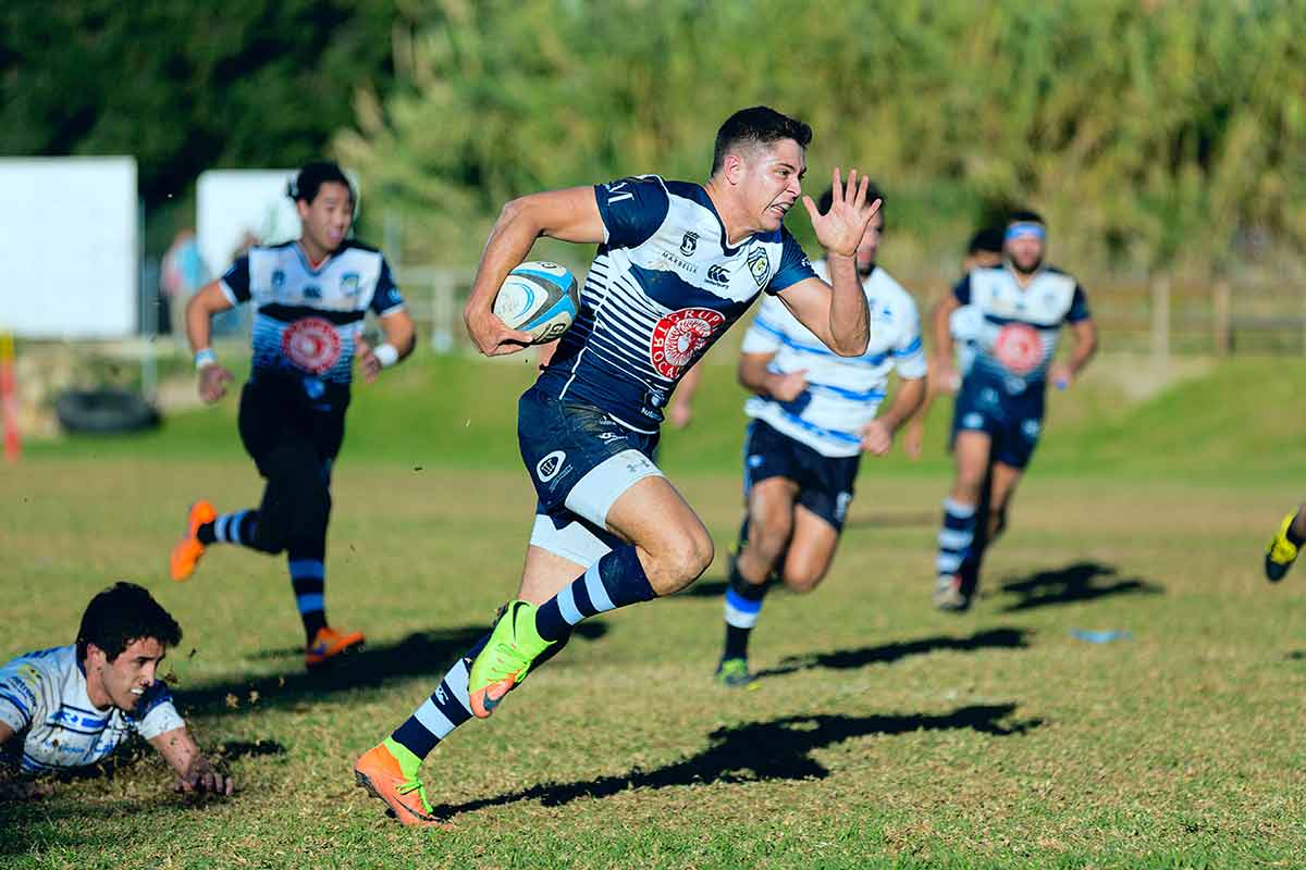 Rugby player in action during a match